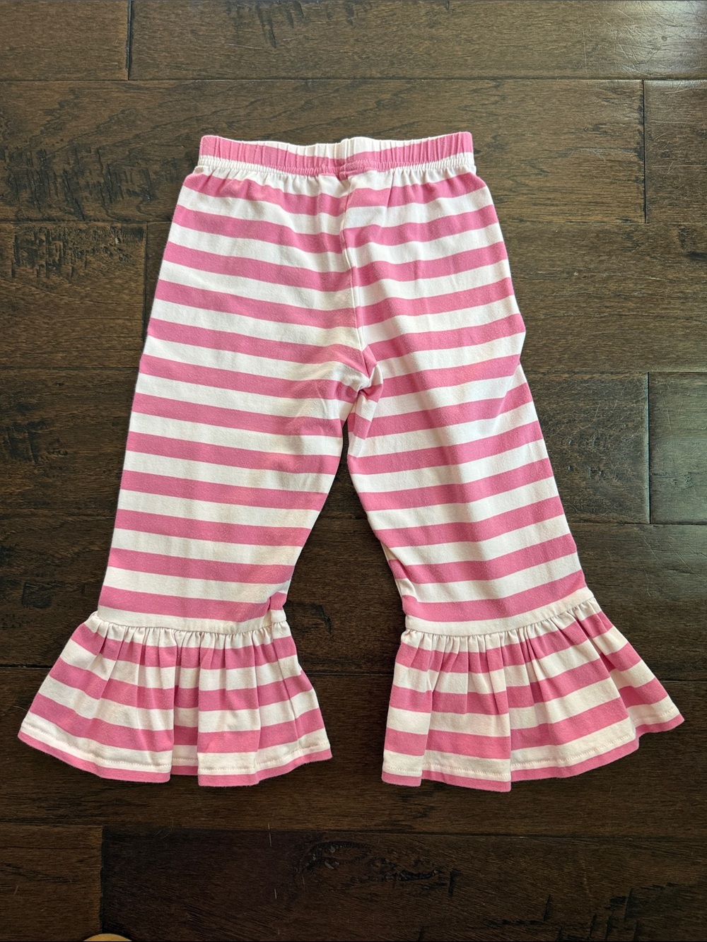 Matilda Jane Pink & White Striped Ruffle Crop Leggings - Picture 2 of 4